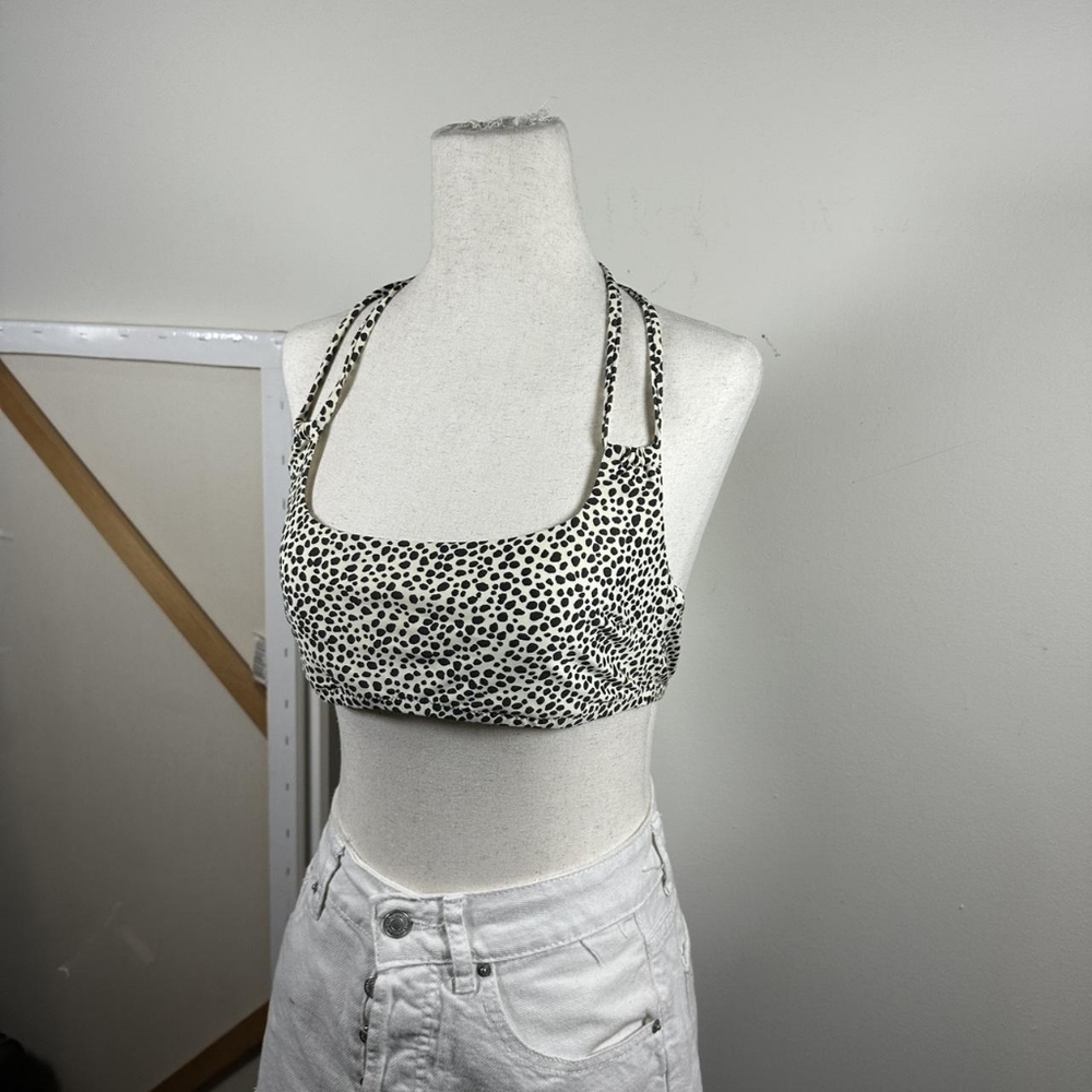 Black and White Spotted Crop Top